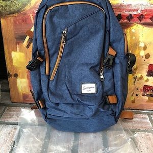 Journeyman Backpack Denim Blue Lock & USB Laptop NWOT